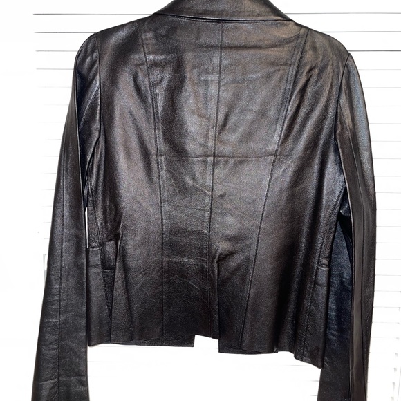 CHANEL Vintage 🌟LAMBSKIN Leather Jkt 100% AUTHENTIC - Picture 6 of 16